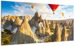 Mivali Tablou pe sticlă - Baloane cu aer cald, dintr-o bucată 100x50 cm pe sticlă (V022856V10050GD)