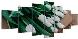 Mivali Tablou cu buchet de lalele albe, din șapte bucăți 210x100 cm (V020922V210100)