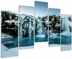 Mivali Tablou cu cascade înghețate, din cinci bucăți 125x90 cm (V020230V12590)