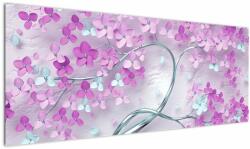 Mivali Tablouri cu flori pe trunchi argintiu - abstract, dintr-o bucată 145x58 cm (V021303V14558)