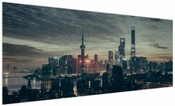 Mivali Tablou cu orașul în amurg, dintr-o bucată 250x125 cm (V021376V250125)