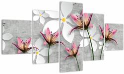Mivali Tablou cu abstracție florală, din cinci bucăți 125x70 cm (V022186V12570)