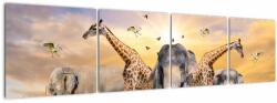 Mivali Tablou - Animae din Africa, din patru bucăți 160x40 cm (V022143V16040)