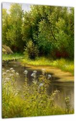 Mivali Tablou - Râu lângă pădure, pictură în ulei, dintr-o bucată 30x40 cm (V023250V3040)