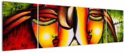 Mivali Tablou - Pictură în ulei, chipuri abstracte, din trei bucăți 170x50 cm (V023171V17050)