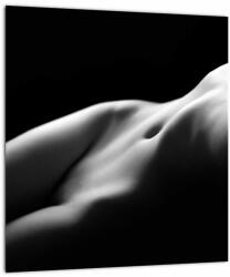 Mivali Tablou pe sticlă - Nud feminin, alb - negru, dintr-o bucată 30x30 cm pe sticlă (V023378V3030GD)