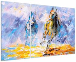 Mivali Tablou - Caii alergând, pictură în ulei, din trei bucăți 120x80 cm (V023193V120803PCS)