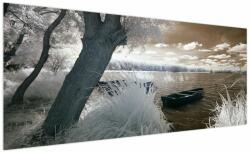 Mivali Tablou cu barca pe lac, dintr-o bucată 250x125 cm (V022316V250125)