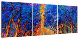 Mivali Tablou - Coroane de copac de toamnă, impresionism modern, din trei bucăți 90x30 cm (V023407V9030)