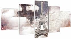 Mivali Tablou - Turnul Eiffel, Paris, Franța (cu ceas), din cinci bucăți 150x80 cm cu ceas (V023161V15080C)