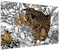 Mivali Tablou - Leopard între flori, dintr-o bucată 120x80 cm (V023613V12080)