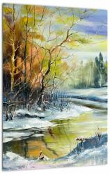 Mivali Tablou - Râu de iarnă, pictură în ulei, dintr-o bucată 30x40 cm (V023235V3040)