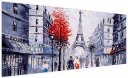 Mivali Tablou - Străzi din Paris, pictură în ulei, dintr-o bucată 250x125 cm (V023083V250125)