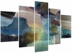 Mivali Tablou - Abstract acuarelă, din cinci bucăți 150x105 cm (V024062V150105)