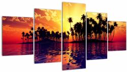 Mivali Tablou insulă în apus de soare, din cinci bucăți 150x80 cm (V021926V150805PCS)