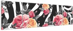 Mivali Tablou cu trandafiri înfloriți, din trei bucăți 170x50 cm (V022024V17050)