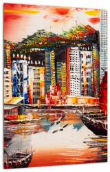 Mivali Tablou - Victoria Harbour, Hong Kong, pictură în ulei, dintr-o bucată 30x40 cm (V023098V3040)