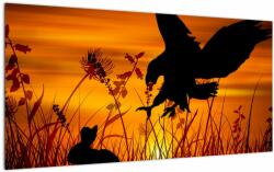 Mivali Tablou pe sticlă cu silueta prădătorului, dintr-o bucată 100x50 cm pe sticlă (V020044V10050GD)