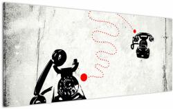 Mivali Tablou - Desen de telefon în stilul lui Banksy, dintr-o bucată 120x50 cm (V023466V12050)