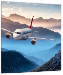Mivali Tablou - Avion peste crestele montane, dintr-o bucată 30x30 cm (V023029V3030)
