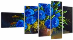 Mivali Tablou - Flori albastre în vază, din cinci bucăți 110x60 cm (V023177V11060)