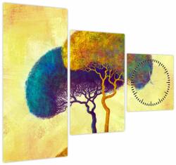 Mivali Tablou - Copaci în deal (cu ceas), din trei bucăți 90x70 cm cu ceas (V022537V9070C)