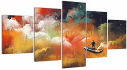Mivali Tablou - Om navigând prin spațiu, din cinci bucăți 150x80 cm (V022353V150805PCS)