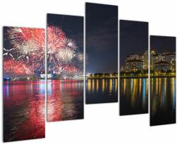 Mivali Tablou cu artificii in Singapur, din cinci bucăți 125x90 cm (V020035V12590)