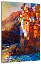 Mivali Tablou - Satul de coastă Cinque Terre, Riviera italiană, impresionismul modern, dintr-o bucată 30x40 cm (V023463V3040)