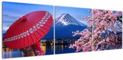 Mivali Tablou - cu privire la munte - Japonia, din trei bucăți 150x50 cm (V022397V15050)