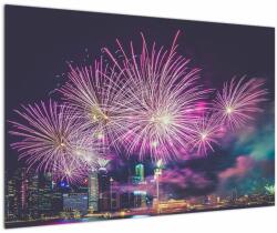 Mivali Tablou cuoraș nocturn cu artificii, dintr-o bucată 90x60 cm (V020363V9060)