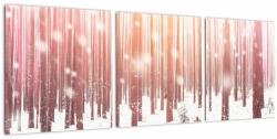 Mivali Tablou - Zebra în pădurea înzăpezită, din trei bucăți 90x30 cm (V022375V9030)