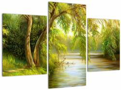Mivali Tablou - Salcie lângă lac, pictură în ulei, din trei bucăți 90x60 cm (V023249V90603PCS)