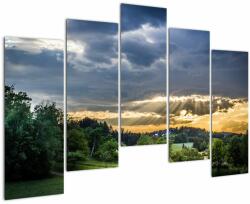 Mivali Tablou cu peisaj și raze de soare, din cinci bucăți 125x90 cm (V020694V12590)