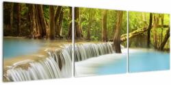 Mivali Tablou cu cascada Huai Mae Kamin în pădure, din trei bucăți 120x40 cm (V020933V12040)