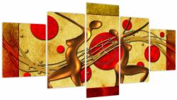 Mivali Tablou abstract cu două femei (cu ceas), din cinci bucăți 150x80 cm cu ceas (V022071V15080C)