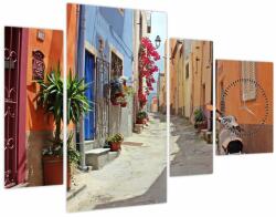 Mivali Tablou cu strada din Sardinia (cu ceas), din patru bucăți 110x75 cm cu ceas (V021612V11075C)