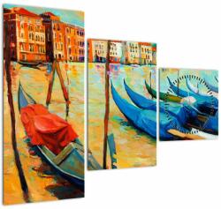 Mivali Tablou - Port în Veneția (cu ceas), din trei bucăți 90x70 cm cu ceas (V023366V9070C)