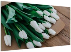 Mivali Tablou cu buchet de lalele albe, dintr-o bucată 120x70 cm (V020922V12070)