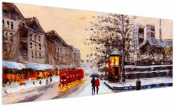 Mivali Tablou - Pictură oraș iarna, dintr-o bucată 250x125 cm (V023893V250125)