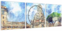 Mivali Tablou - Biserica Santa Maria di Loreto, Roma, Italia (cu ceas), din trei bucăți 90x30 cm cu ceas (V022993V9030C)