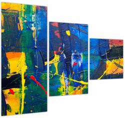 Mivali Tablou - Abstract (cu ceas), din trei bucăți 90x70 cm cu ceas (V022580V9070C)