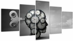 Mivali Tablou artistic cu cu cap și ceas, din cinci bucăți 150x80 cm (V022028V150805PCS)