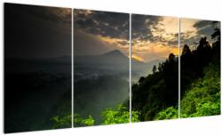 Mivali Tablou - peisaj montan verde, din patru bucăți 160x80 cm (V020249V16080)