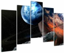 Mivali Tablou planetei în cosmos, din cinci bucăți 125x90 cm (V021362V12590)