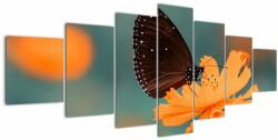 Mivali Tablou - fluture pe o floare portocalie, din șapte bucăți 210x100 cm (V020577V210100)