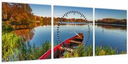 Mivali Tablou cu punte roșie (cu ceas), din trei bucăți 90x30 cm cu ceas (V021750V9030C)