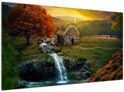 Mivali Tablou cu căbănuță în peisaj de poveste, dintr-o bucată 120x70 cm (V021933V12070)