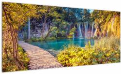 Mivali Tablou - Lacurile Plitvice, Croația, dintr-o bucată 100x40 cm (V022935V10040)