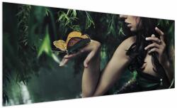 Mivali Tablou - Femeia grațioasă cu fluture, dintr-o bucată 250x125 cm (V023259V250125)